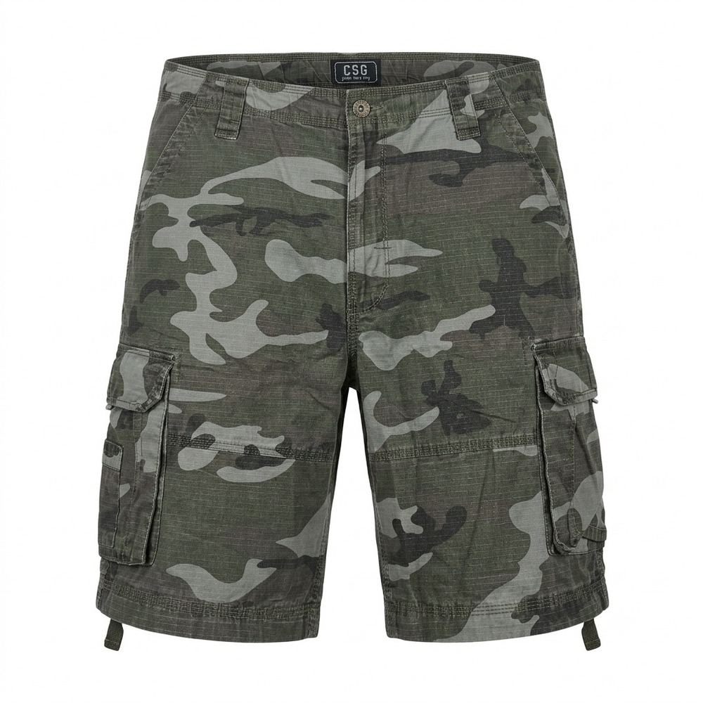 CSG Champs Sports Gear Mens Camo Cargo Shorts Green Grey Ripstop Size 40
